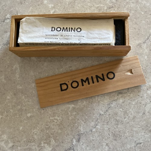 Vintage - Double Six Dominoes Set of 28 Tiles With Wooden Box, lid & Instns. - Picture 4 of 13