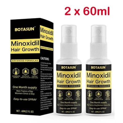 BOTASUN 2Pcs Minoxidil 5% Extra Strength Hair Growth Spray Fast Regrowth Scalp Treatment