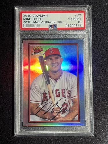 2019 Bowman - Mike Trout 30th Anniversary Chrome #MT PSA 10 Gem Mint Angels MVP