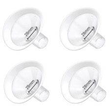 4pc 28mm Oval Flanges Shields Built-in Soft Edges Compatible with Medela/Lans...