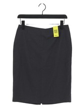 Mango Women's Midi Skirt UK 12 Blue Polyester with Elastane, Viscose A-Line