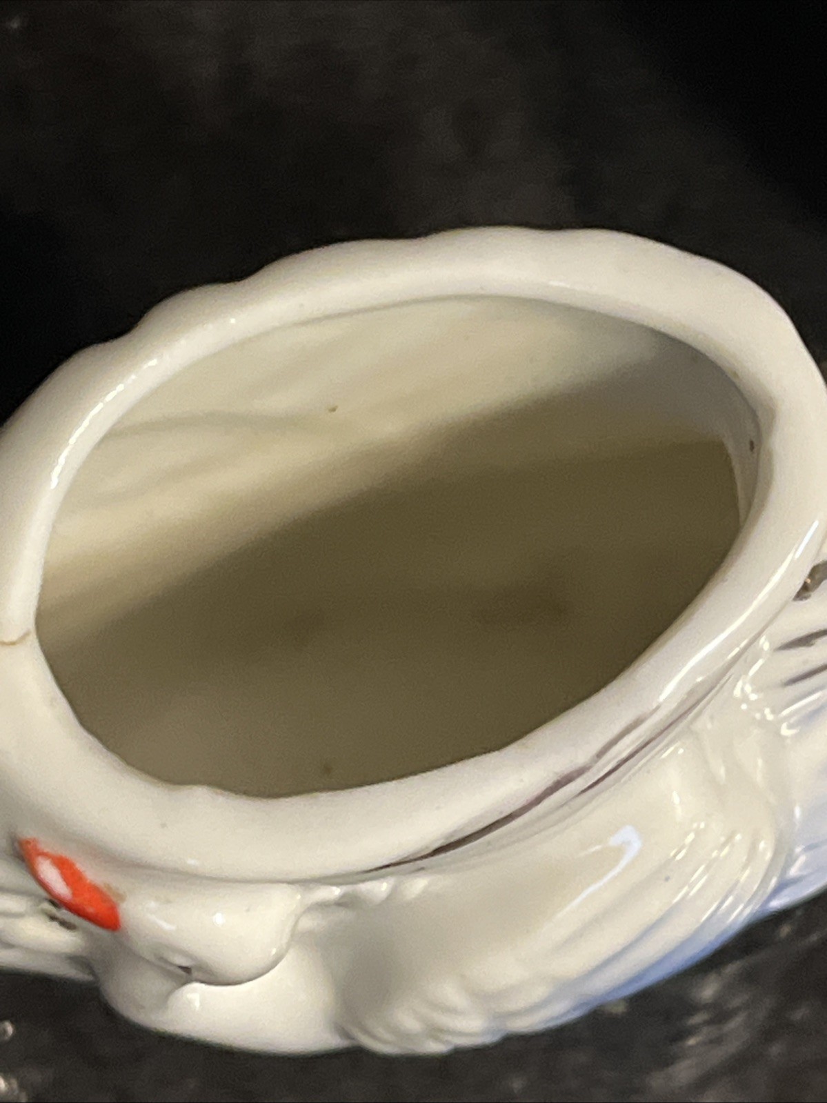 Toothpick HOLDER Porcelain Swan Mom Baby JAPAN Pair of (2) Vintage