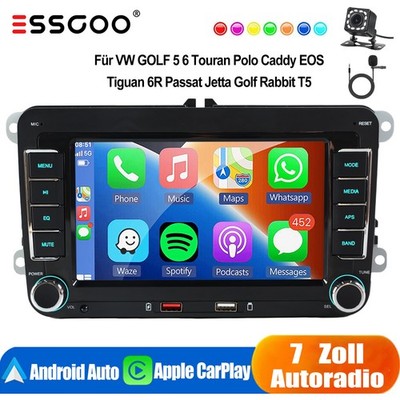 Für VW GOLF 5 6 Plus Polo EOS Touran Autoradio Apple Carplay Bluetooth +KAM MIC