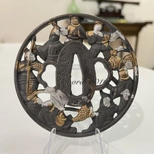 Zinc Alloy Tsuba Hand Guard For Japanese Samurai Sword Katana Wakizashi Tanto