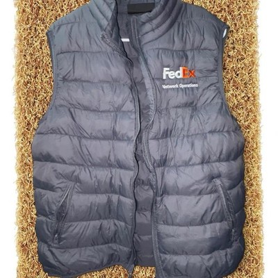 FedEx Brand Dunbrooke grey puffer vest Size L #outdoor #gilet