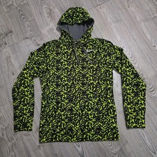 Nike Men's Therma-FIT Camo Hoodie In Neon Yellow-Green And Black - Size Medium