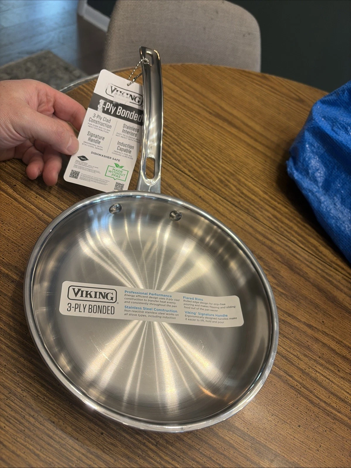 Viking 8 Inch Pan Stainless Steel 3-Ply with Handle Fry Pan - New
