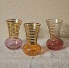 Bartlett Collins Petite Bud Vases Hans Blown Art Glass LOT OF 3