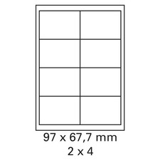 100 Bögen Etiketten 97 x 67,7 mm je 8x Aufkleber auf DIN A4 selbstklebend weiß
