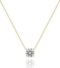 Inerney Dainty Cubic Zirconia Necklace for Women,14K Gold Plated Small, gold