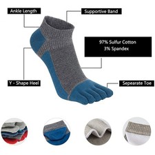 5 Pairs Men S Toe Socks Breathable 5 Fingers Socks Low Cut Running Socks