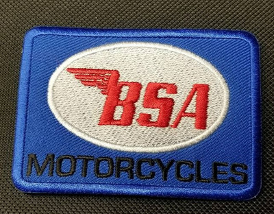 BSA Motorcycles Patch Blue Vintage British Motorcycle Embroidered approx2.5x3.25