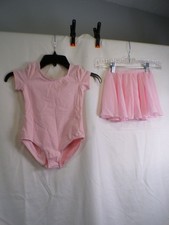 Girls Size M Pink Short Sleeve Ballet Leotard Cotton Spandex