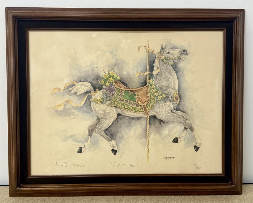 STACEY BAUMGARDNER "SEASONS" "SPRING'S LADY" CAROUSEL LITH LMDT EDITION - Image 3 of 4