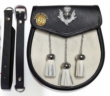 Scottish Full Dress Leather Sporran Thistle Badge Traditional Kilt Accessories