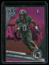 Jalen Berger 2023 Bowman University Chrome Pink Refractor Michigan State