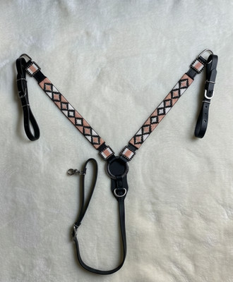 Martin Saddlery Western Premium Leder Reitsport Perlen Kopfstück, Brusthalsband