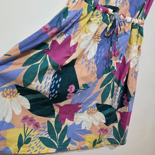Princess Highway Dress AUS 12 US8 Midi Blue Floral Print Sleeveless Drawstring - Picture 3 of 7