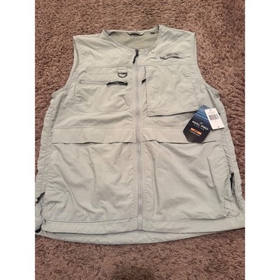 Reel Pro Fishing Vest Men's S Light Grey Outdoor Multi-Pocket NWT