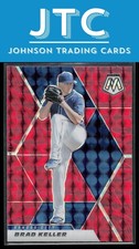 2021 Panini Mosaic Brad Keller Reactive Red Kansas City Royals (EX)