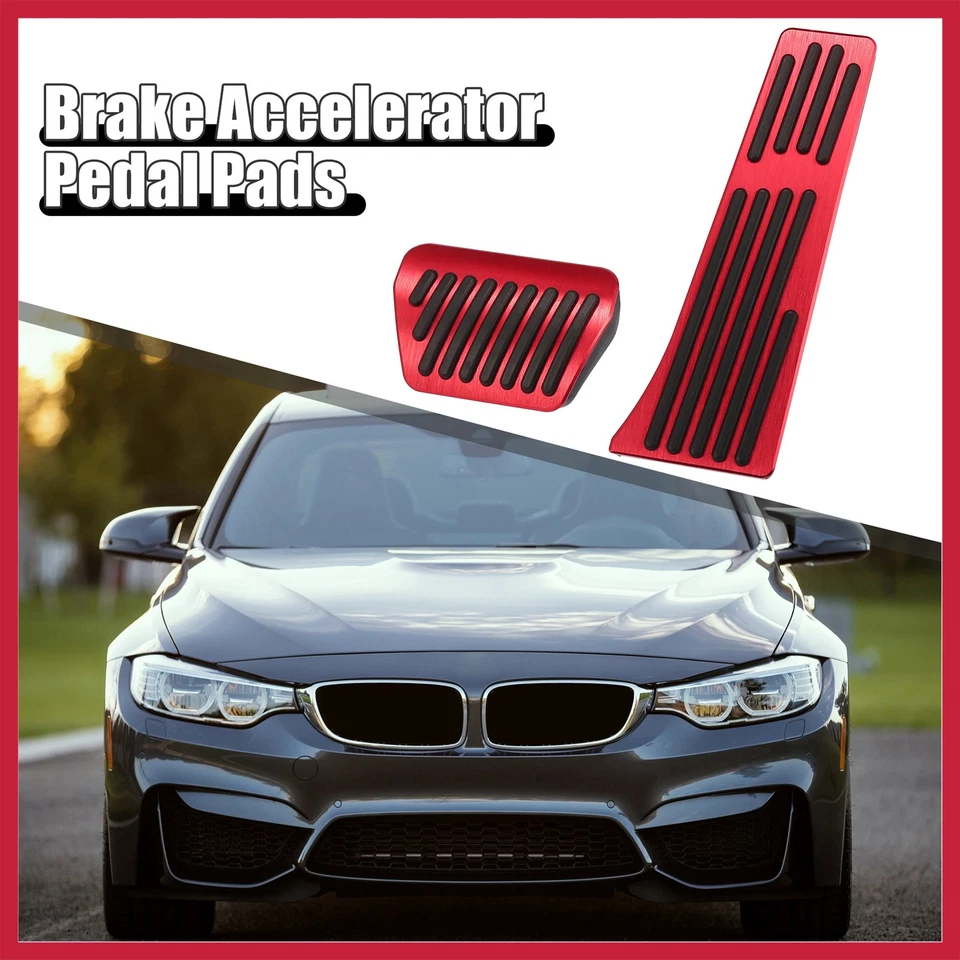 Red Brake Gas Accelerator Pedal Covers Kit Pedal Pads for BMW X3 X4 X5 X6 New - Изображение 2 из 4