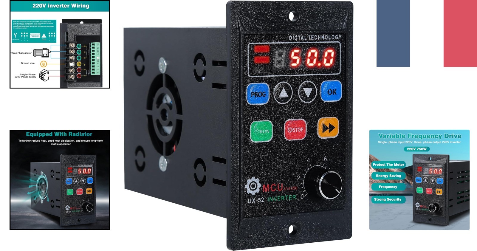 Variateur de fréquence 220V pour faire tourner un tour à bois dans l'atelier