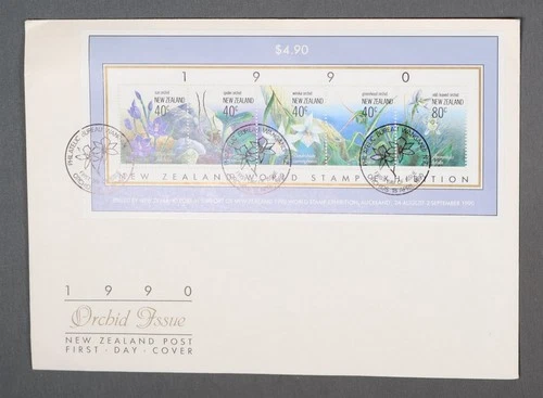 MayfairStamps New Zealand FDC 1990 Orchids World Stamp Exhibition Souvenir Sheet