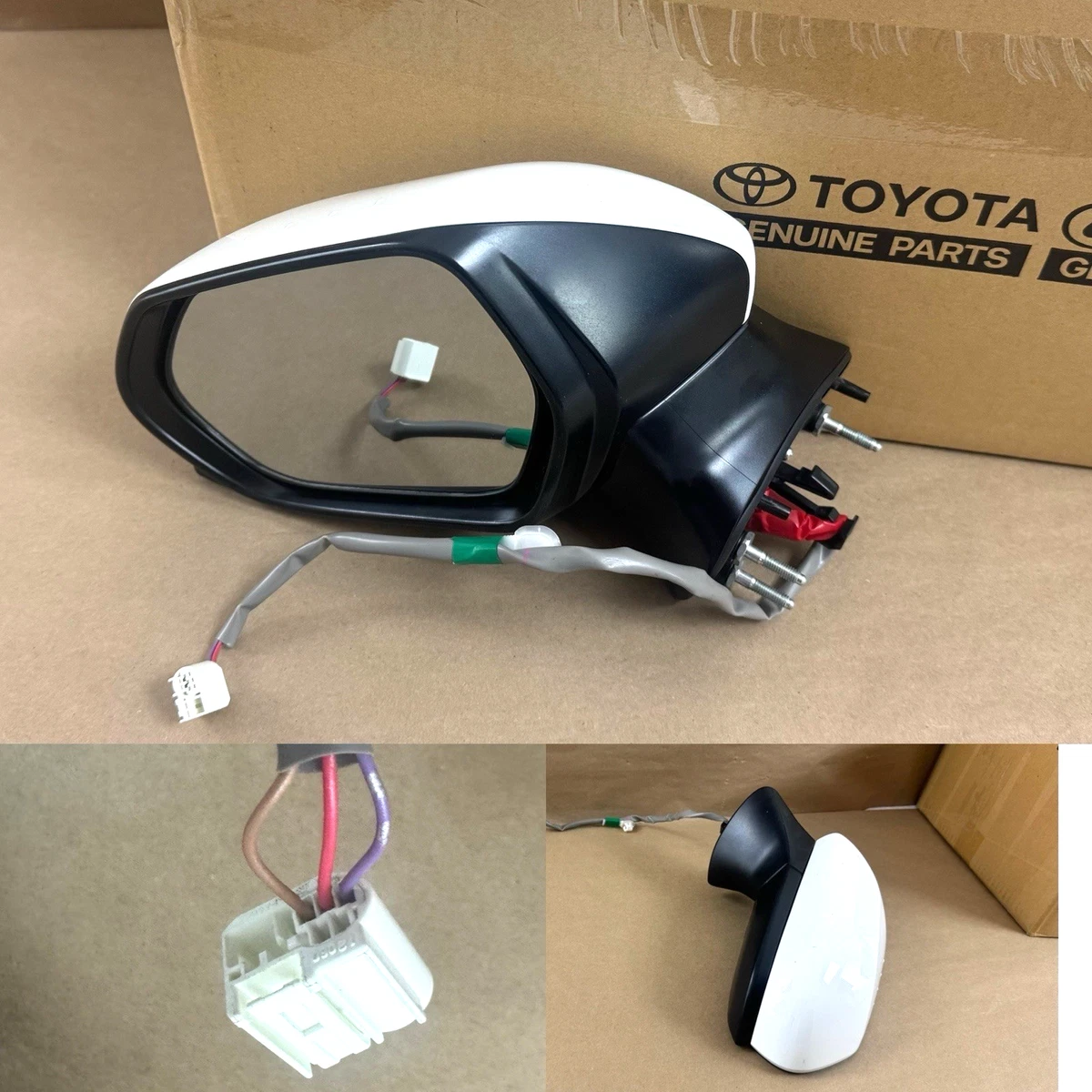 ESPEJO ELÉCTRICO ROJO PARA TOYOTA CAMRY 2012-2014 – LADO DERECHO (PASAJERO), SIN CALEFACCIÓN, PINTADO EN BARCELONA RED MICA (CÓDIGO 3R3), MARCA KOOL VUE