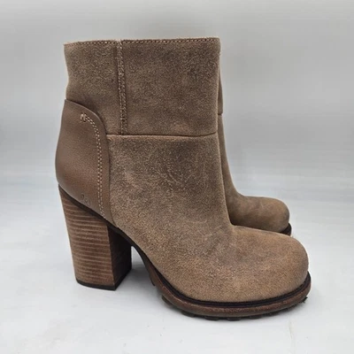 Sam Edelman Franklin Botín 4" Tacón Grueso Resistente Cuero Marrón Para Mujer 7.5M - Imagen 1 de 4