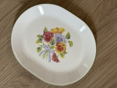 Vintage Corelle Summer Blush Serving Platter Tray Pansies Floral Flowers 12 
