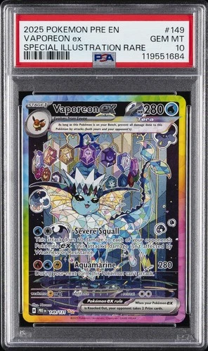 2025 POKEMON PRE EN-PRISMATIC EVOLUTIONS #149 VAPOREON EX PSA 10