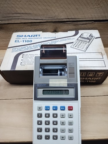 SHARP EL-1188 Handheld Print/Display Calculator in Original Box VTG - Picture 1 of 15