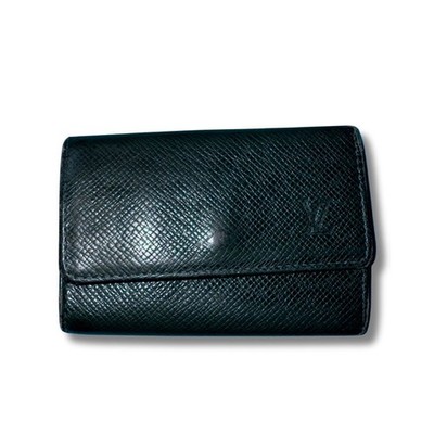 Genuine LOUIS VUITTON GREEN TAIGA LEATHER 6 KEY HOLDER KEY ORGANIZER