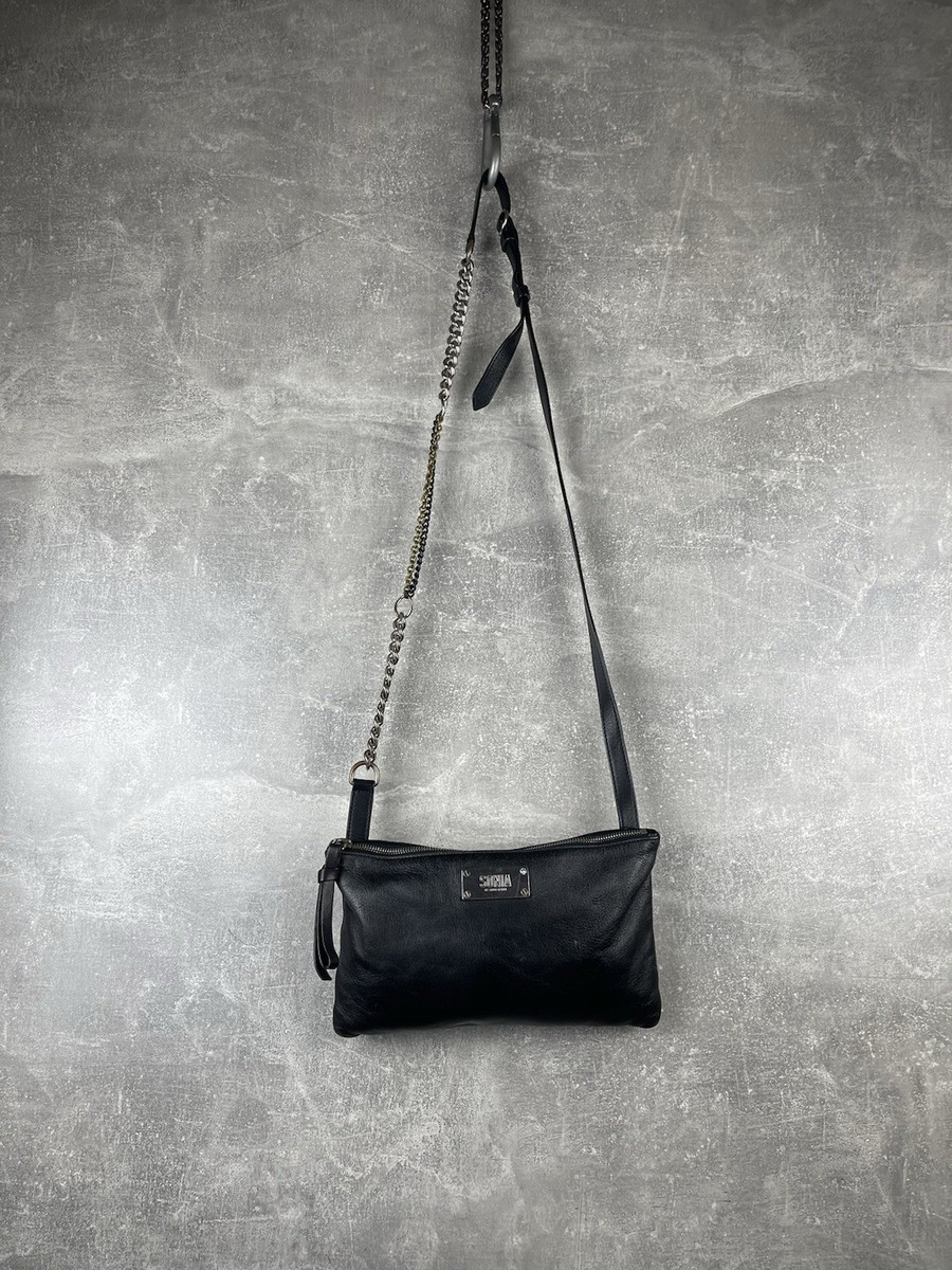 SONIA RYKIEL レザーショルダーバッグ Sonia by Sonia Rykiel Vintage Black Leather Shoulder Crossbody Bag