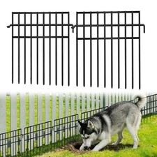 30 Panels Animal Barrier Fence, No Dig 30 Panels-42.5ft L x13in H Black