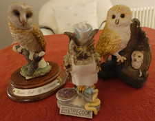 Collection of 3 Ceramic Owls