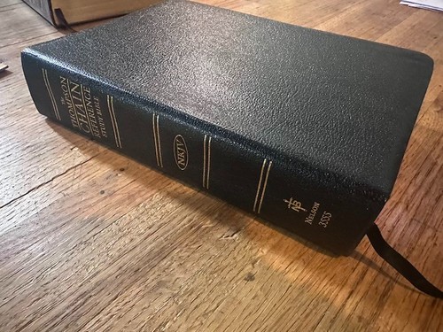 THOMPSON CHAIN REFERENCE STUDY BIBLE Black Leather 1997 NKJV Red Letter ...