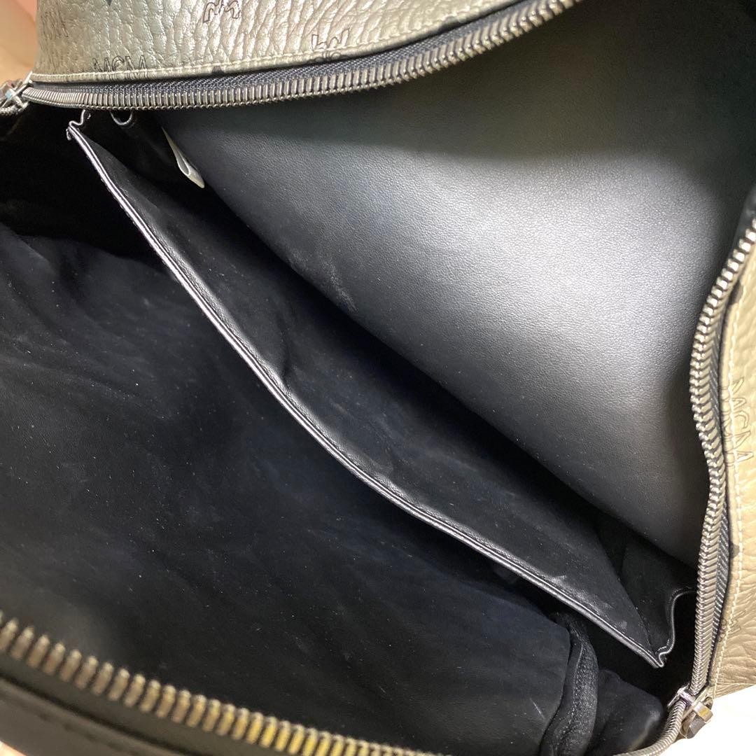 MCM Monogram Visetos Backpack Silver Leather A4 S… - image 9
