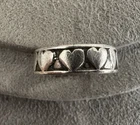 Vintage Sterling Silver Heart Band Ring Mexico Sz 9