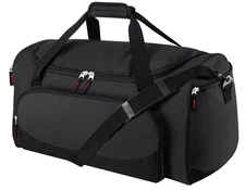 Gym Bag for Men - 55L Black Durable Large Duffle Bag for Travel, Workout,Fitness