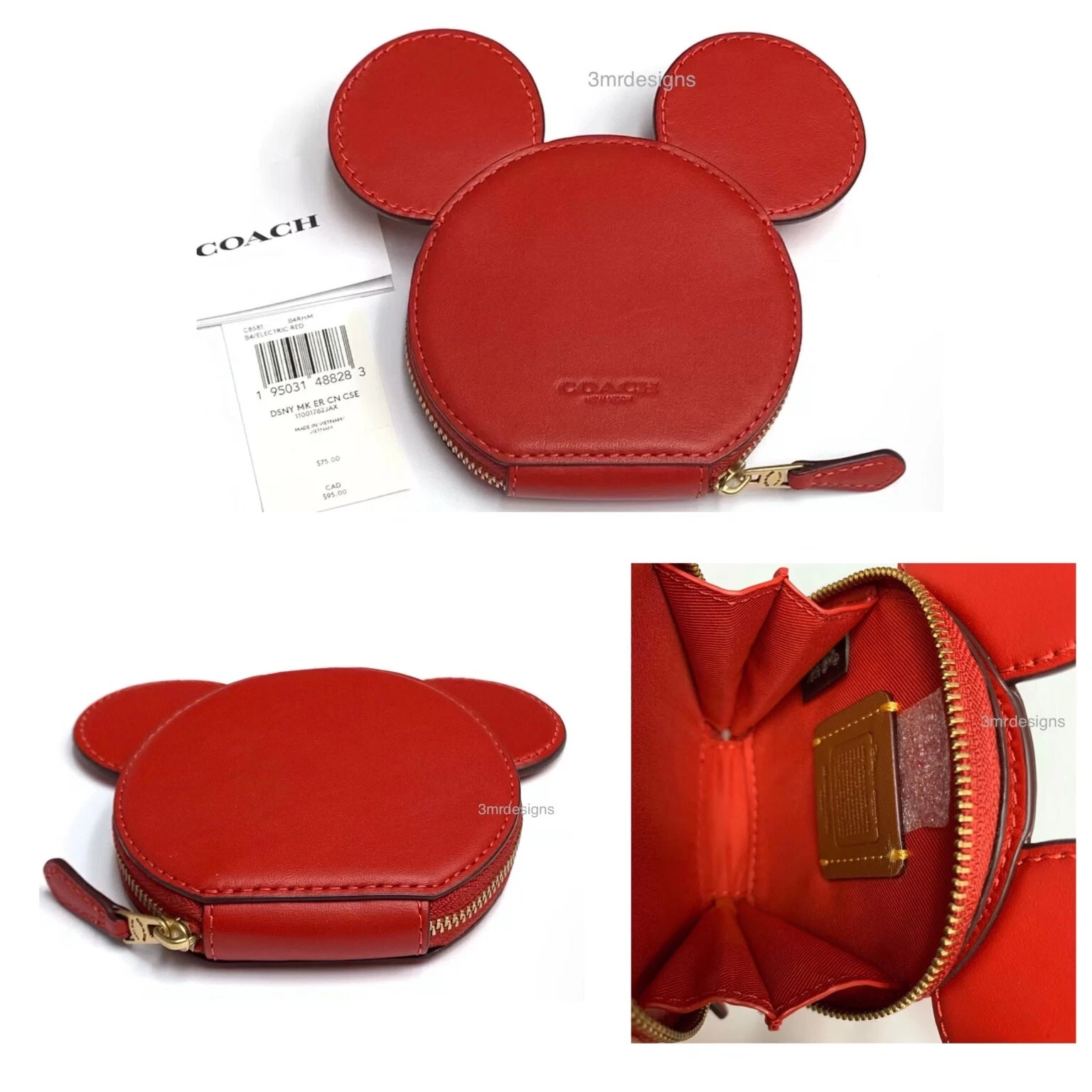 Coach X Keith Harling Portamonete Portamonete in pelle di Topolino e K.S. nuovo con etichette Orecchini