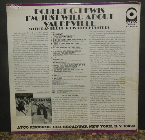 Sealed New! Robert Q Lewis - I'm Just Wild About Vaudeville, 12" LP Mint (E) - Picture 2 of 2