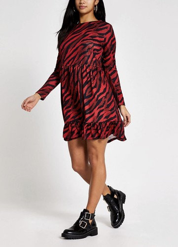 RIVER ISLAND Zebra Print Smock Dress 