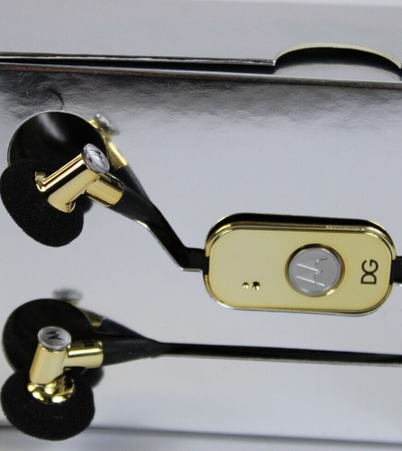 Dolce & Gabbana Motorola S200 Cuffie Auricolari Oro Nero Cablato In-Ear Nuove - Foto 2 di 13