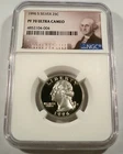 1996-S 25c SILVER NGC PF70UCAM WASHINGTON QUARTER PROOF ULTRA CAMEO PR 70 DC