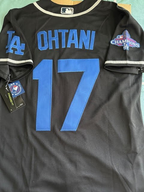 【激レア】Dodgers Ohtani 17 ユニフォーム 黒 Men's Nike Shohei Ohtani Black Los Angeles Dodgers Replica