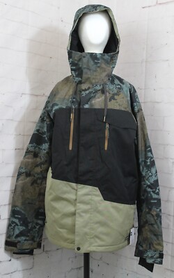 686 Geo Insuated Snow Jacket Men's Large, Cypress Green Hemisphere Colorblock