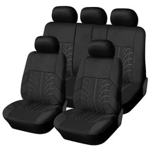 Black Premium Cloth 5 Seats Cover Auto Seat Covers for Nissan Full Set Car Cover