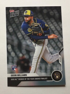 2020 TOPPS NOW  RC DEVIN WILLIAMS #OS-05 ROY FINALIST BREWERS
