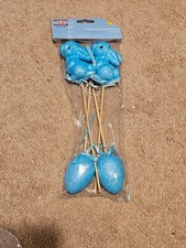 Easter picks light blue bunny and egg 3" size